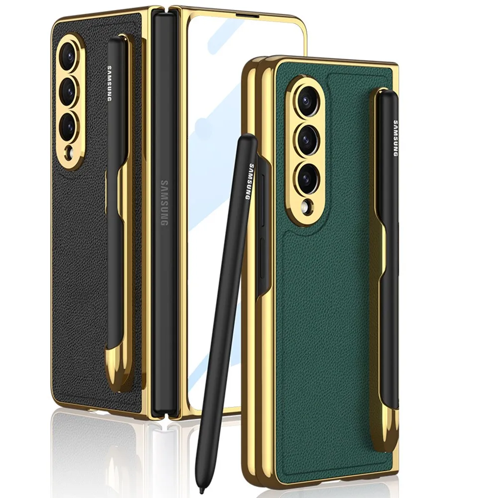 Slim Plain Leather Case for Samsung Galaxy Z Fold 4 5G Fold4 Case with HD Trempered Film Pen Slot Anti-fall Plating Cover Fold4
Slim Plain Leather Case for Samsung Galaxy Z Fold 4 5G Fold4 Case with HD Trempered Film Pen Slot Anti-fall Plating Cover Fold4