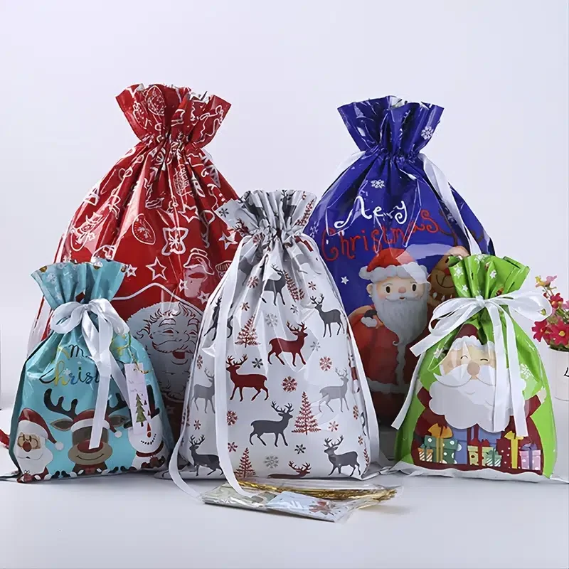 Christmas Drawstring Bags, Christmas Gift Bags, Party Favors Wraps, Present Wrapping Bags With Ribbon, Reusable Goodies Bags Fo
Christmas Drawstring Bags, Christmas Gift Bags, Party Favors Wraps, Present Wrapping Bags With Ribbon, Reusable Goodies Bags Fo