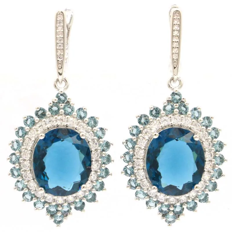 47x22mm Eye Catching Big Heavy London Blue Topaz White CZ Females Engagement 925 Silver Earrings
47x22mm Eye Catching Big Heavy London Blue Topaz White CZ Females Engagement 925 Silver Earrings