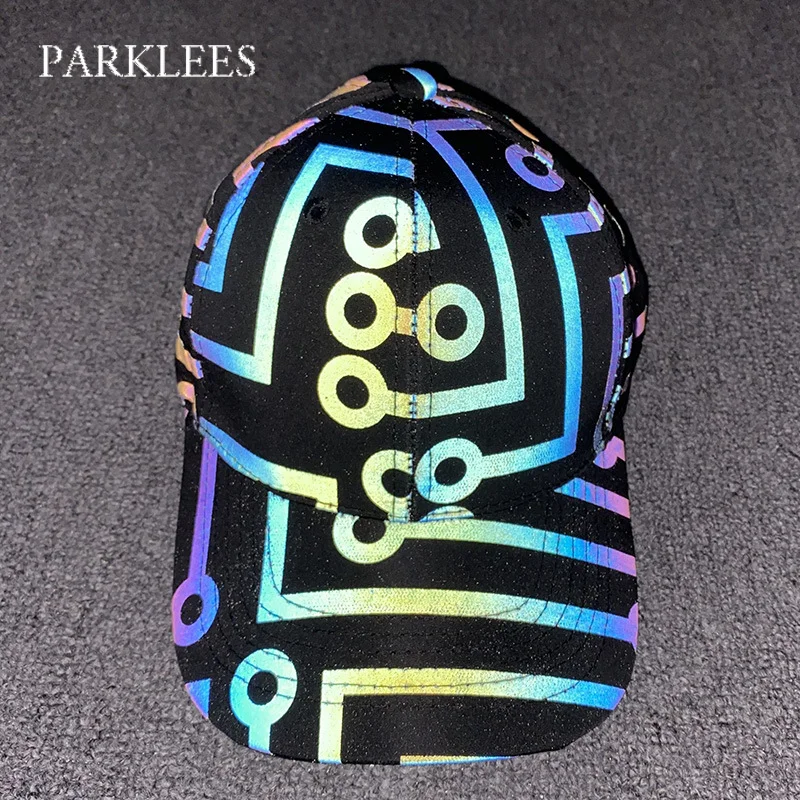 Parklees Adult Circuit Pattern Reflective Baseball Cap Fashion Hiphop Dance Noctilucent Hat Men Women Night Sporting Jogger Cap
Parklees Adult Circuit Pattern Reflective Baseball Cap Fashion Hiphop Dance Noctilucent Hat Men Women Night Sporting Jogger Cap