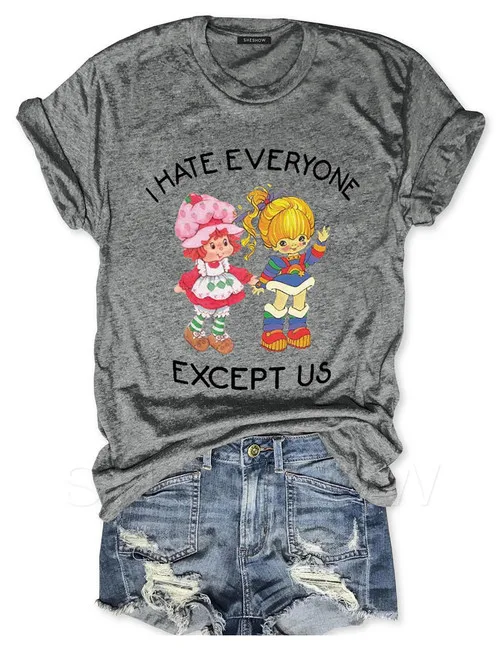 Teeteety Womens High Quality 100% Cotton I Hate Everyone Except Us Printed Graphic O-neck T-shirt
Teeteety Womens High Quality 100% Cotton I Hate Everyone Except Us Printed Graphic O-neck T-shirt