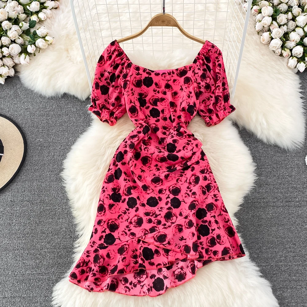 Summer French Pure Desire Wind Spicy Girl Square Neck Bubble Short Sleeve Leopard Print Waist A-line Ruffle Dress Women
Summer French Pure Desire Wind Spicy Girl Square Neck Bubble Short Sleeve Leopard Print Waist A-line Ruffle Dress Women
