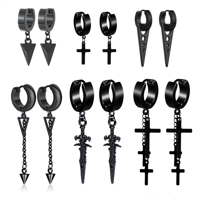 6 Pair/Set Fashion Stainless Steel Earrings Men Women Punk Cross Triangle Hoop Earrings Piercing Earrings Trendy Jewelry
6 Pair/Set Fashion Stainless Steel Earrings Men Women Punk Cross Triangle Hoop Earrings Piercing Earrings Trendy Jewelry