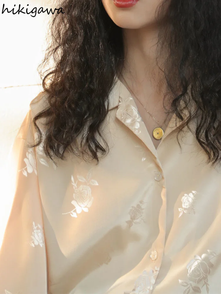 2023 Blouses De Mujer Vintage Women Shirts Satin Jacquard Floral Long Sleeve Blouses Loose Fashion Summer Korean Blouse Tops
2023 Blouses De Mujer Vintage Women Shirts Satin Jacquard Floral Long Sleeve Blouses Loose Fashion Summer Korean Blouse Tops