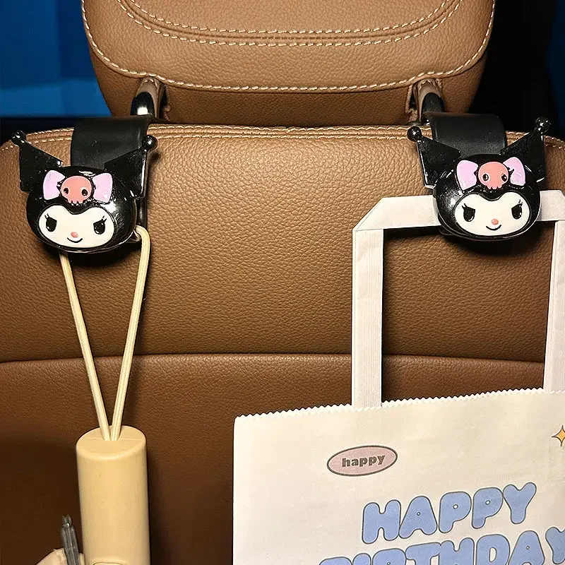 Оригинальный Kawaii Sanrio автомобильный крючок для хранения Почтовый куроми заднее