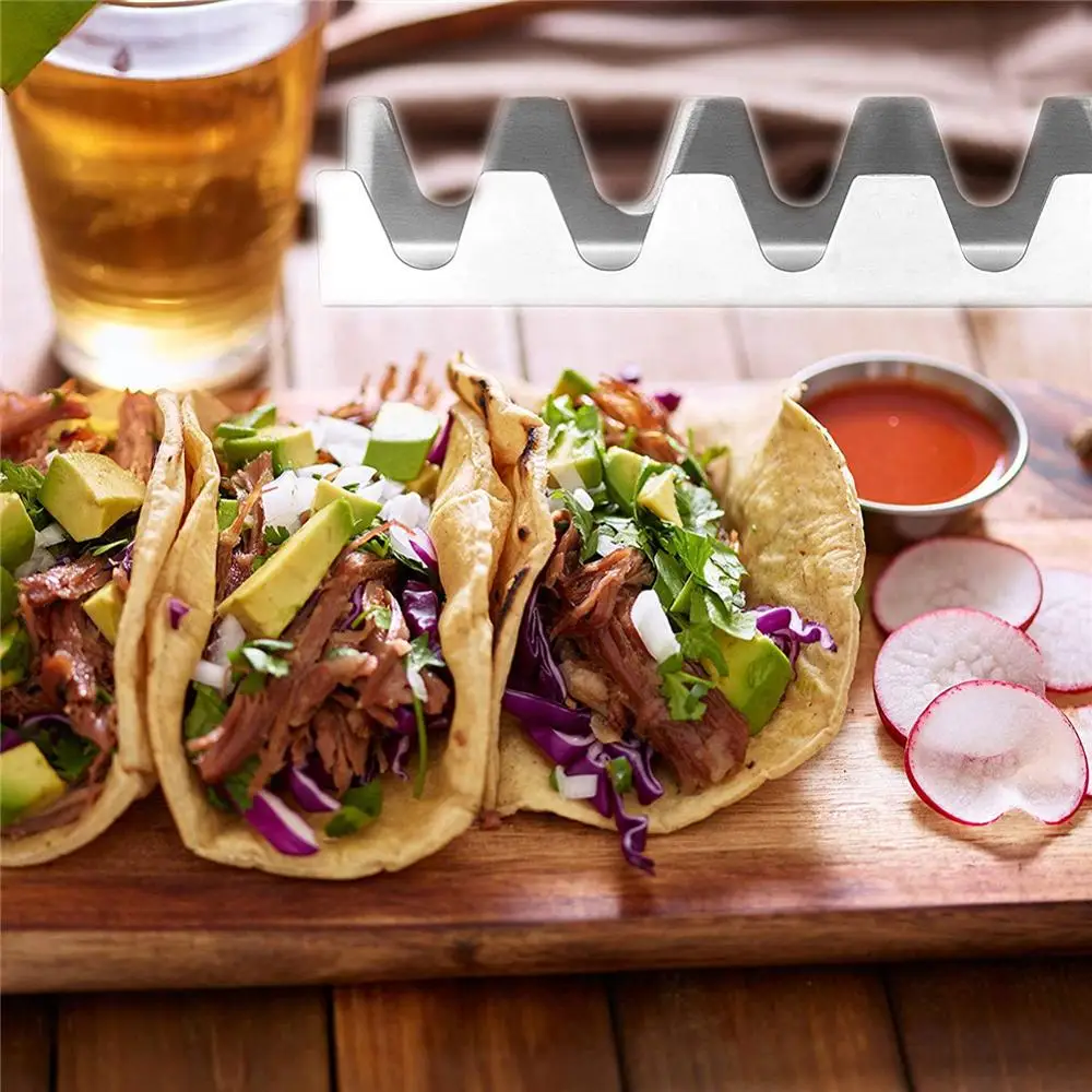 6 Holds Taco Holder Stainless Steel Taco Rack Shell Taco Display Stand Burrito Tortilla Plate Food Holder Rack Shell Pastry Tool
6 Holds Taco Holder Stainless Steel Taco Rack Shell Taco Display Stand Burrito Tortilla Plate Food Holder Rack Shell Pastry Tool