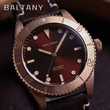 Baltany Bronze Dive Watch 44MM Seiko NH38 200M Waterproof Water Ghost Automatic Mechanical Military Mens WW2 Homage Watches