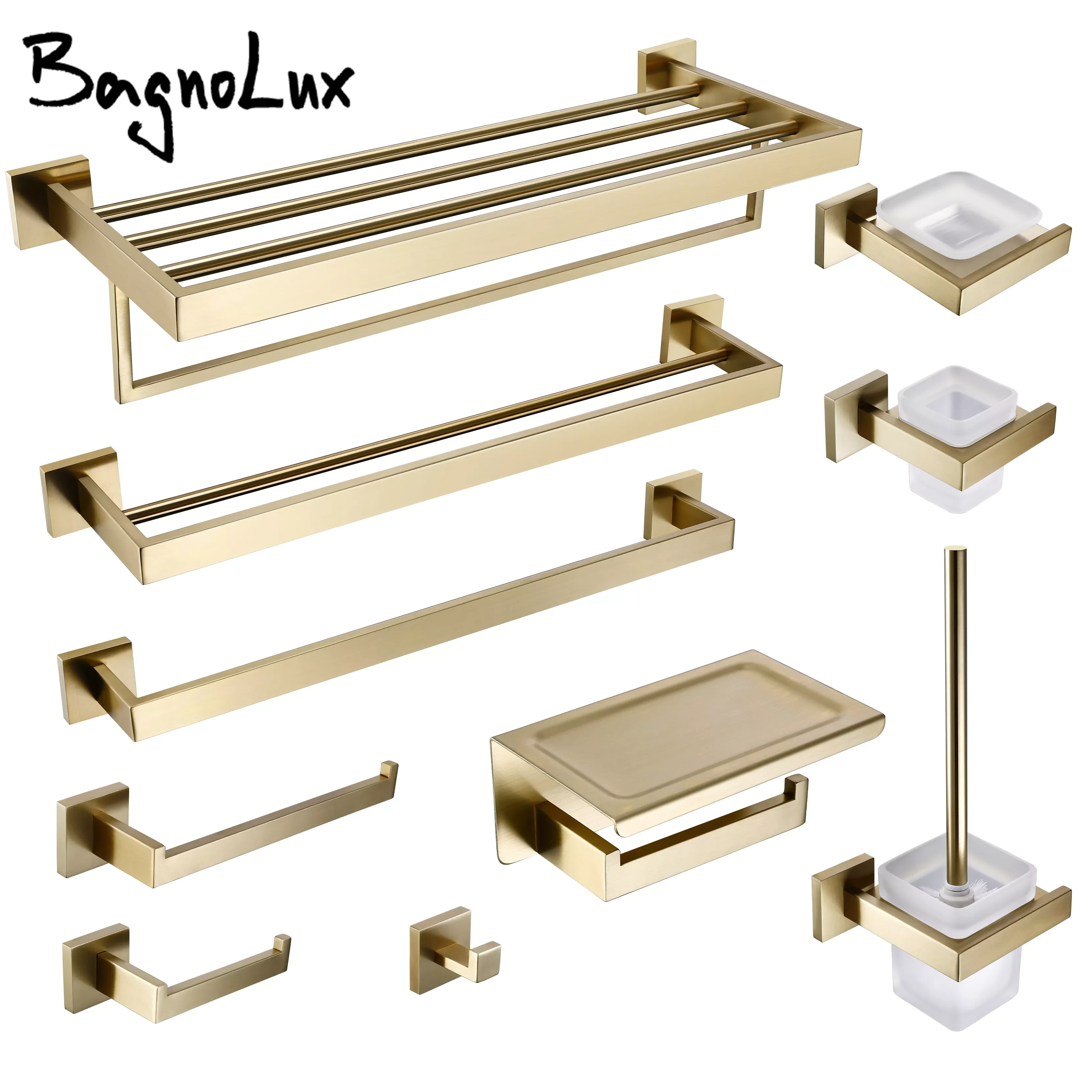 Accessories Hardware Kit Matt Black Toilet Paper Holder Towel Bar Luxury Gold Wall Mount Stainless Steel Clothe Hook
Accessories Hardware Kit Matt Black Toilet Paper Holder Towel Bar Luxury Gold Wall Mount Stainless Steel Clothe Hook