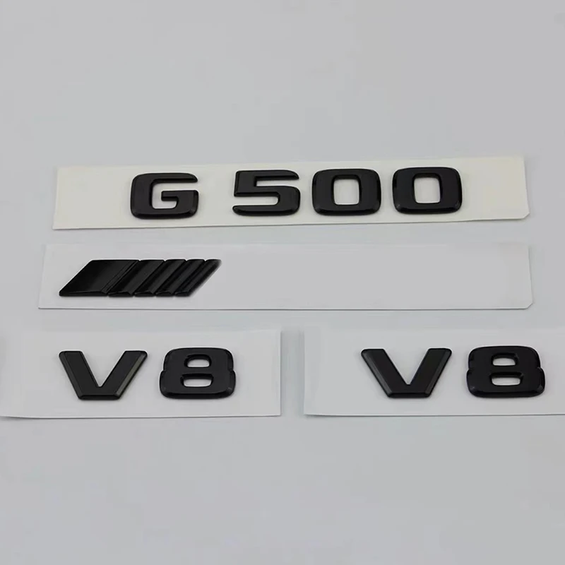 

3d ABS глянцевые черные буквы автомобильные аксессуары задний багажник значок наклейка G 500 V8 эмблема логотип для Mercedes G500 AMG W463 W464