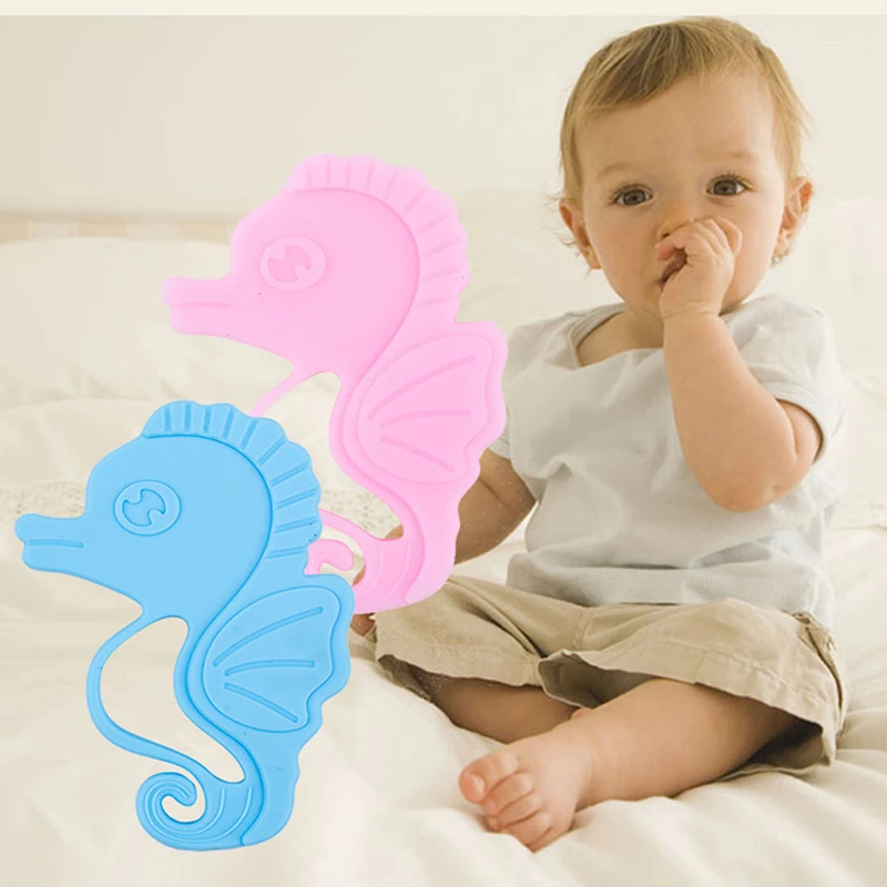 New Baby Teether Food Grade Soft Silicone Teething Toys Kids Sea Horse Shaped Chewing Toy Pendant Nursing Necklace Teethers
New Baby Teether Food Grade Soft Silicone Teething Toys Kids Sea Horse Shaped Chewing Toy Pendant Nursing Necklace Teethers
