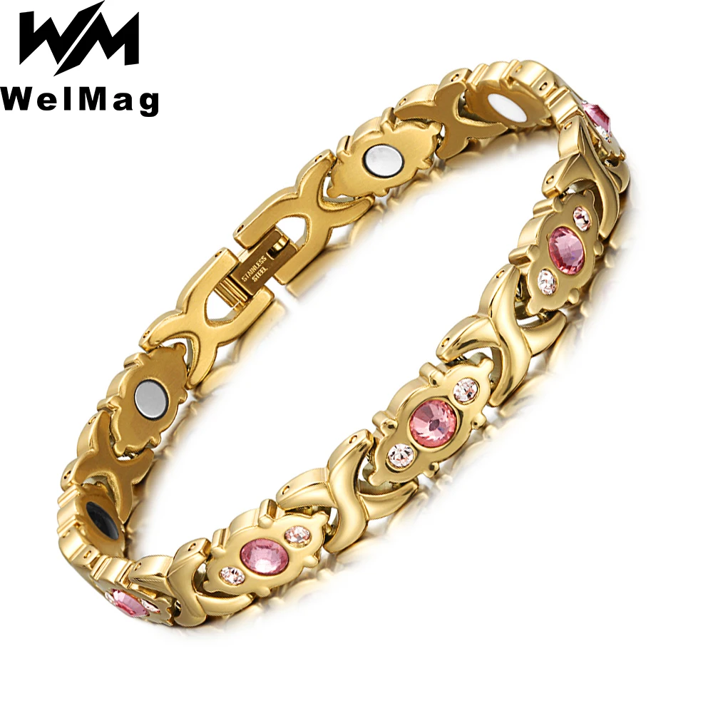 Welmag Women's Stainless Steel Magnetic Bracelet Homme Health Bio Energy Crystal Bracelet & Bangle for Charm Rhinestones Jewelry
Welmag Women's Stainless Steel Magnetic Bracelet Homme Health Bio Energy Crystal Bracelet & Bangle for Charm Rhinestones Jewelry