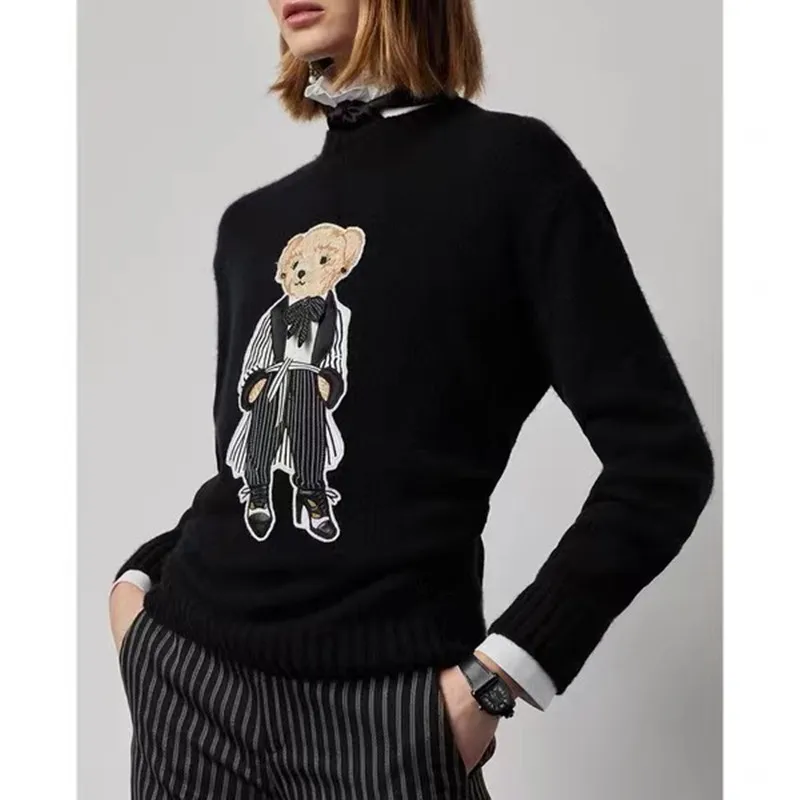 Cashmere Women's Bear Cartoon Cartoon Sweater New Style O Neck Casual Knit Pullover Autumn Winter Fashion Unisex Knit Sweater
Cashmere Women's Bear Cartoon Cartoon Sweater New Style O Neck Casual Knit Pullover Autumn Winter Fashion Unisex Knit Sweater