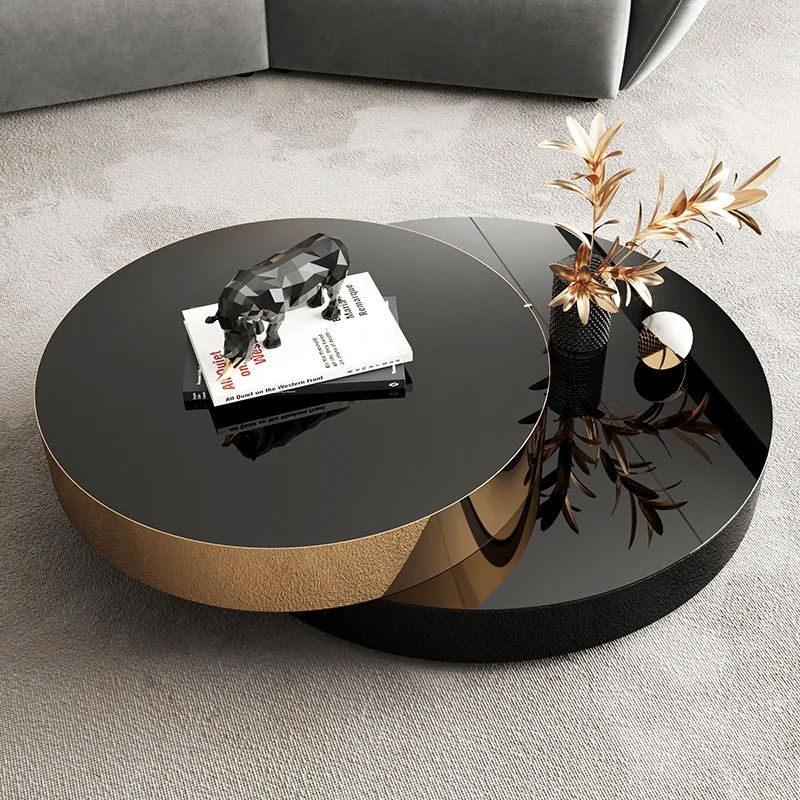Light luxury size round coffee table set tempered glass modern minimalist living room
Light luxury size round coffee table set tempered glass modern minimalist living room