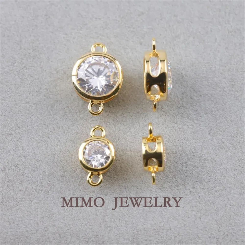MIMO JEWELRY Gold plated hollow edge double ring zircon pendant connection 14K gold plated DIY accessories
MIMO JEWELRY Gold plated hollow edge double ring zircon pendant connection 14K gold plated DIY accessories