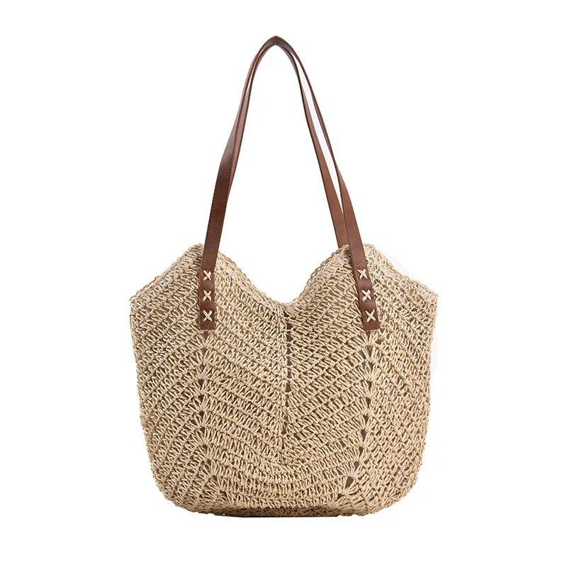 Fashion Large Capacity Straw Tote Bag Hollow Woven Women Shoulder Bags Summer Beach Lady Handbag Big Shopper Bag Travel Sac 2022
Fashion Large Capacity Straw Tote Bag Hollow Woven Women Shoulder Bags Summer Beach Lady Handbag Big Shopper Bag Travel Sac 2022