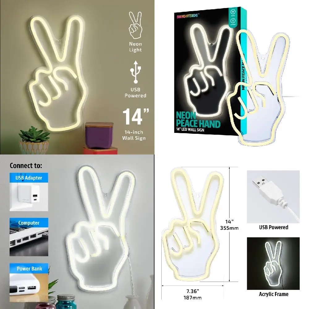 ood Lighting Gorgeous 14" Neon LED USB-Powered Hand Decorative Wall Sign, Perfect for Home Decorations, Illumination and Mood Li
ood Lighting Gorgeous 14" Neon LED USB-Powered Hand Decorative Wall Sign, Perfect for Home Decorations, Illumination and Mood Li