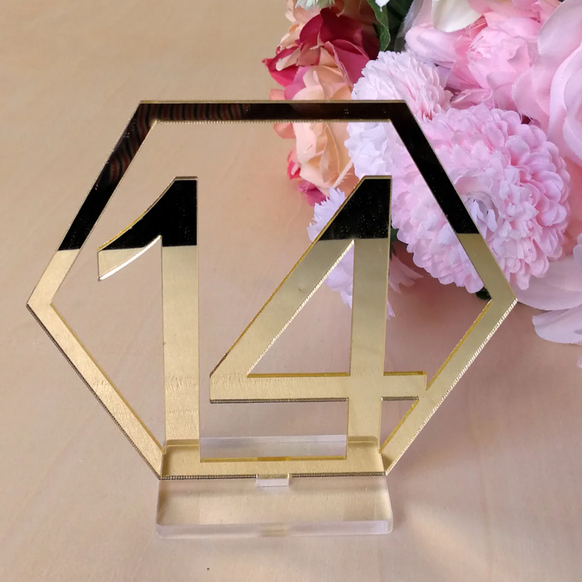 

1-20 Wedding Table Numbers Acrylic Mirror Silver Numbers Placeholders Table Stands Cards Numbers Plate Decors for Wedding Party