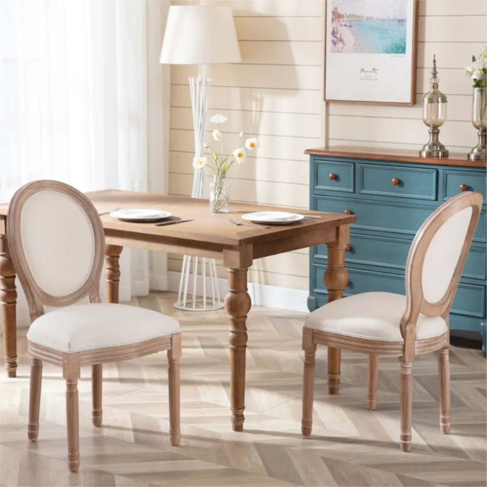 For Dining Room Retro French Round Back Dining Chairs Set Of 2 Upholstered Fabric Kitchen Chairs Distressed Wood Chairs
For Dining Room Retro French Round Back Dining Chairs Set Of 2 Upholstered Fabric Kitchen Chairs Distressed Wood Chairs