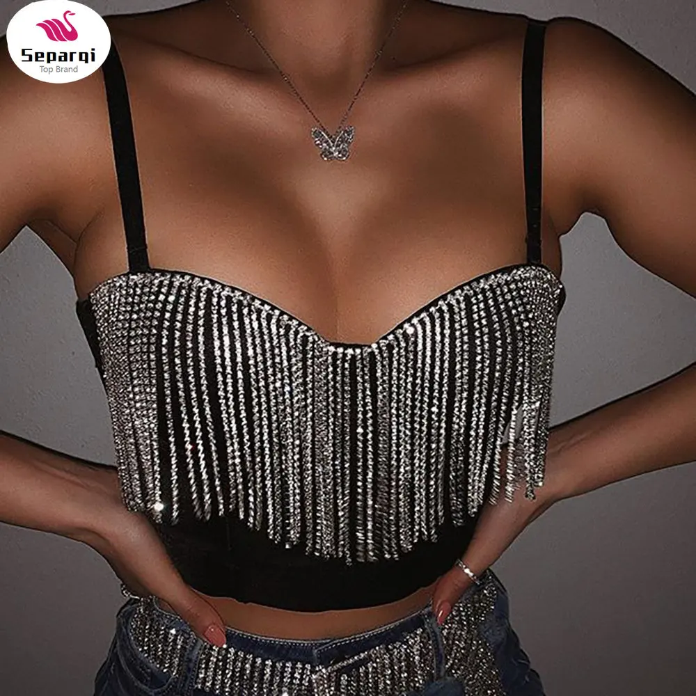 Diamond Tassel Patchwork Glitter Bustier Tops Party Night Club 2023 Summer Off Shoulder V Neck Shiny Crop Top Black Tank Tops
Diamond Tassel Patchwork Glitter Bustier Tops Party Night Club 2023 Summer Off Shoulder V Neck Shiny Crop Top Black Tank Tops