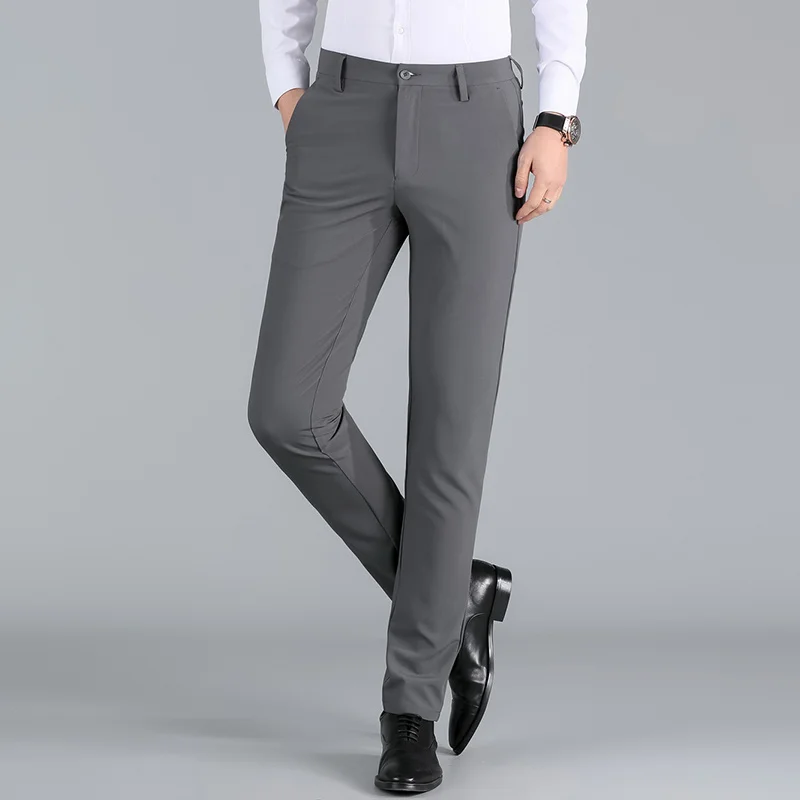 Men's casual autumn solid color straight slim long brand business non iron black pants men
Men's casual autumn solid color straight slim long brand business non iron black pants men
