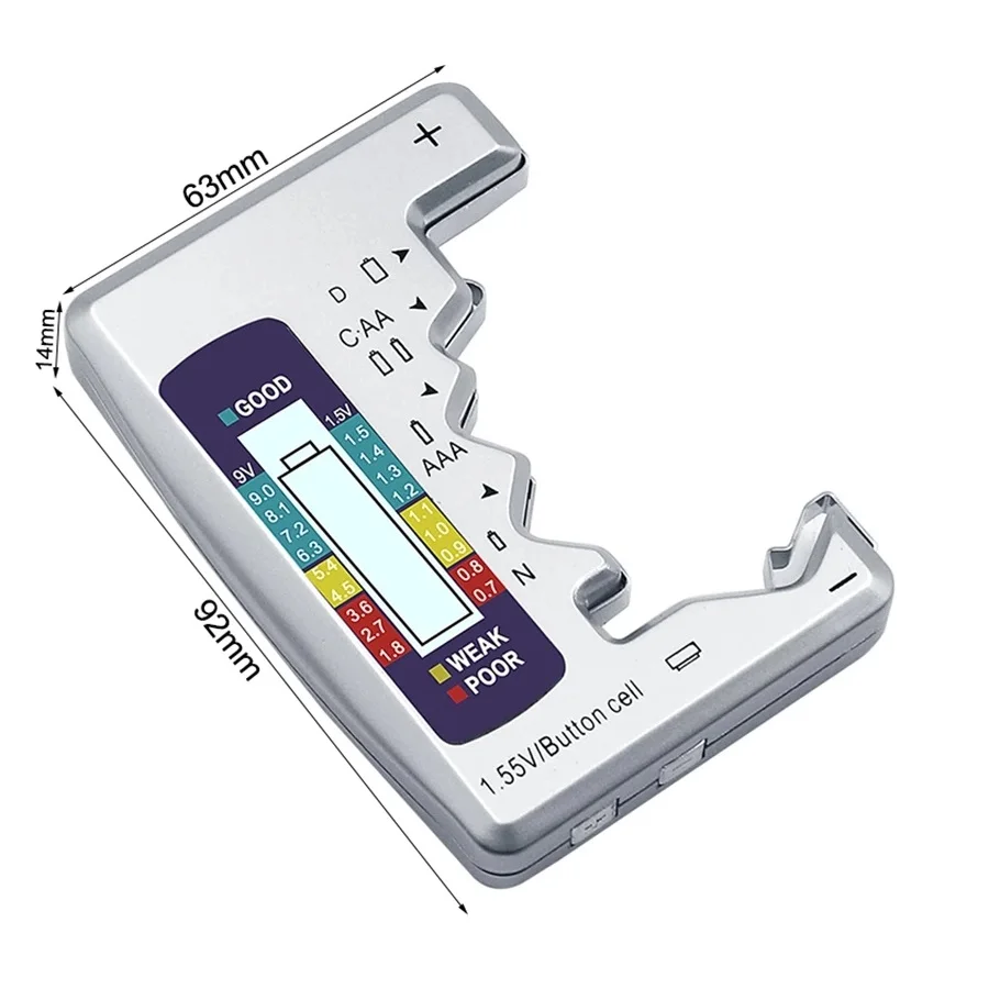 Digital Battery Tester LCD Display Replacement Silver Spare Parts 92*63*14mm 9V/1.5V Accessories Battery Capacity
Digital Battery Tester LCD Display Replacement Silver Spare Parts 92*63*14mm 9V/1.5V Accessories Battery Capacity