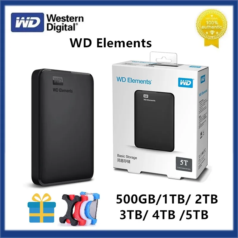 

Western Digital WD Elements 5TB 4TB 2TB 1TB 500GB 2.5" Portable Hard Drive HDD USB3.0 External Hard Disk For Desktop PC Laptop