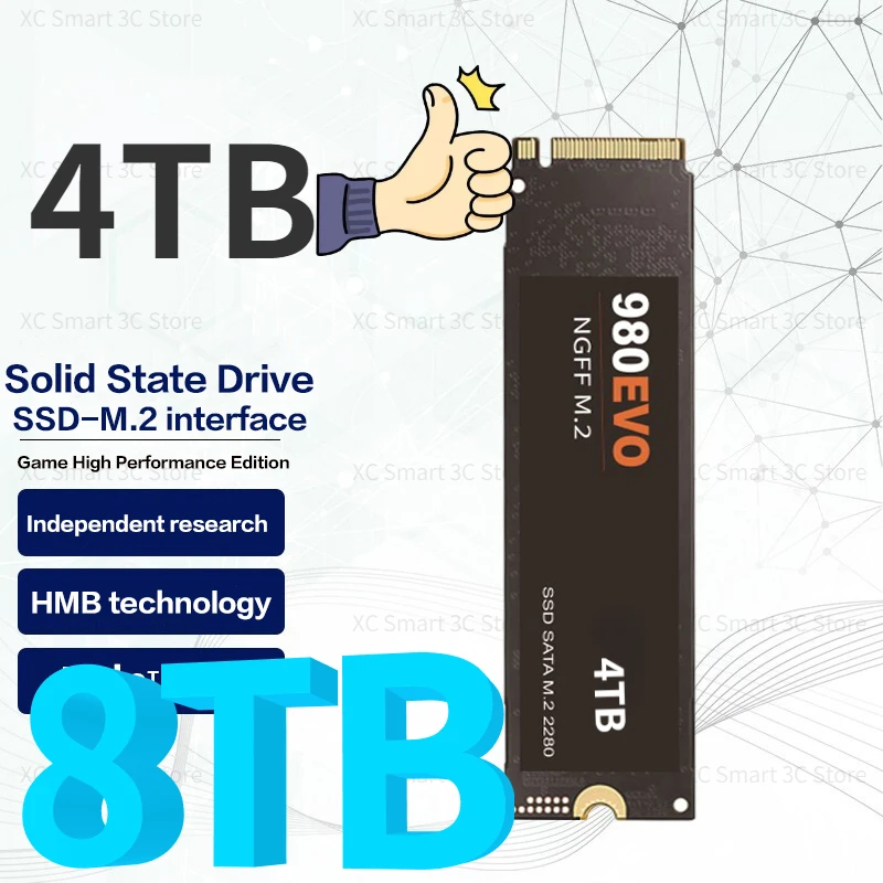 

New 8TB 4TB 2TB Original 2023 NVME NGFF 4TB M2 2280 SSD M.2 SATA 512gb 1TB HDD 120g 240g 2TB HDD Disco Duro for Desktop Laptop