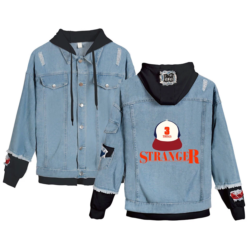 Stranger Things Men Denim Jacket Streetwear Hip Hop Men's Hooded Jean Jackets Male Casual Loose Outerwear Fashion Slim Fit Coat
Stranger Things Men Denim Jacket Streetwear Hip Hop Men's Hooded Jean Jackets Male Casual Loose Outerwear Fashion Slim Fit Coat