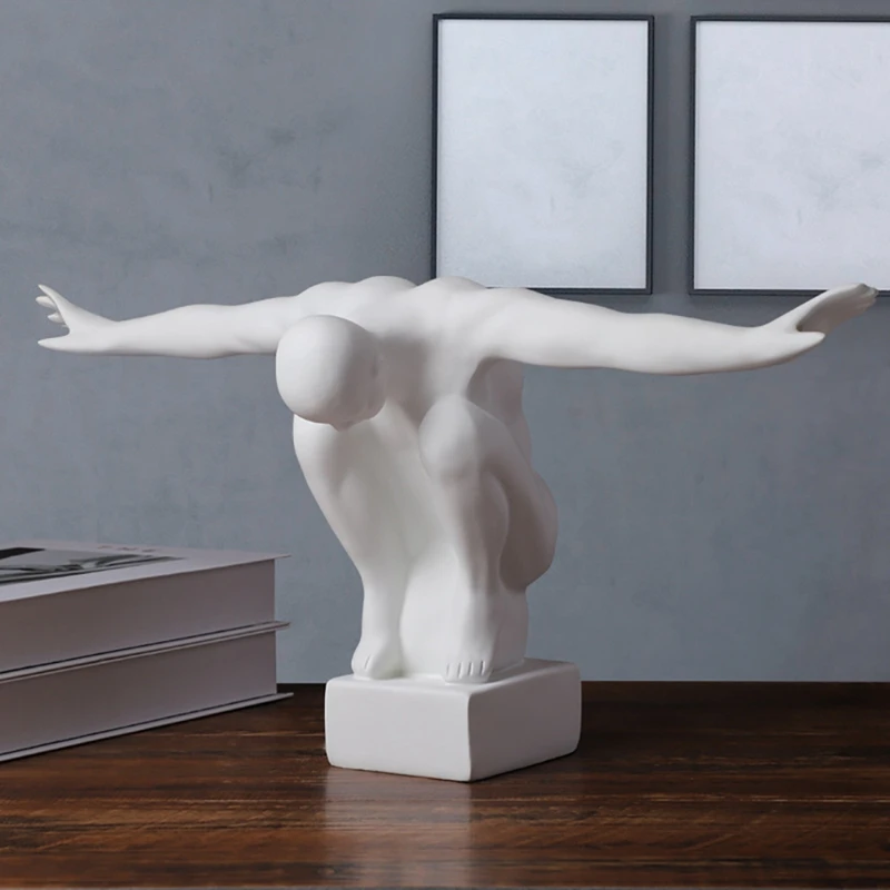 1Pcs Diving Athlete Figure Gymnast Athlete Sculpture Nordic Man Spread Arms Statue Gymnasium Decoration Sculpture 
1Pcs Diving Athlete Figure Gymnast Athlete Sculpture Nordic Man Spread Arms Statue Gymnasium Decoration Sculpture