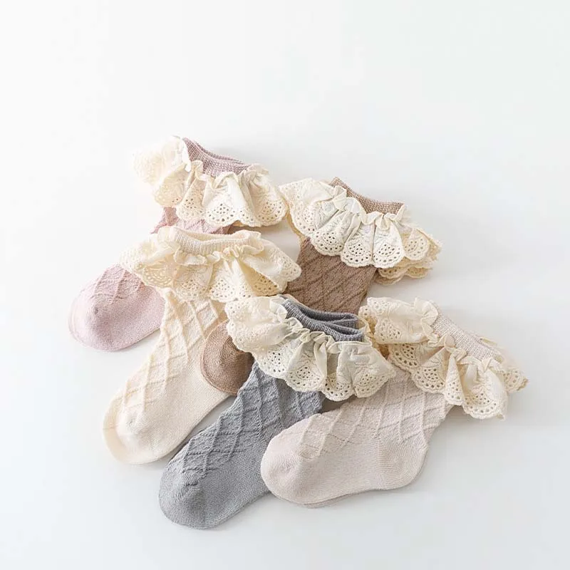 Wholesale Baby Girls Ruffled Socks Newborn Cotton Ankle Socks with Lacework Sock Princess Style Baby Accessories
Wholesale Baby Girls Ruffled Socks Newborn Cotton Ankle Socks with Lacework Sock Princess Style Baby Accessories