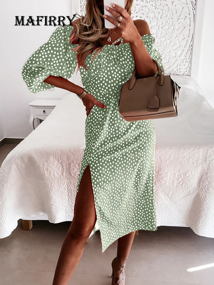 Side Slit Female Off Shoulder Sexy Slim Dress Print Floral Women Backless Summer Dress Slash Neck Half Sleeve Casual Midi Dress 
Side Slit Female Off Shoulder Sexy Slim Dress Print Floral Women Backless Summer Dress Slash Neck Half Sleeve Casual Midi Dress