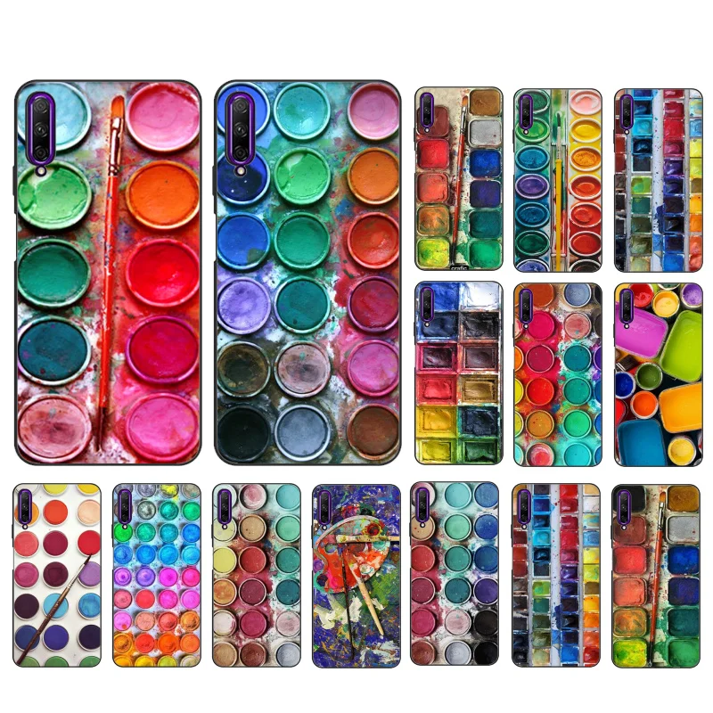 

Watercolors Set Paint Palette Box Phone Case for Huawei P50 Pro P30 P40 Lite P40Pro P20 lite P10 Plus Mate 20 Pro Mate20 X