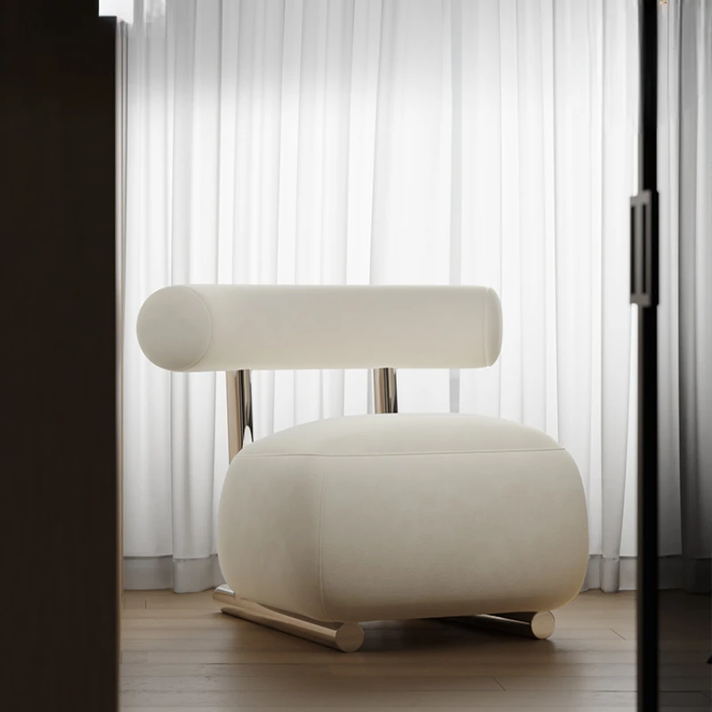 Leisure Chair Designer Living Room Home Lazy Armchair Stainless Steel Couch Cream Silent Style
Leisure Chair Designer Living Room Home Lazy Armchair Stainless Steel Couch Cream Silent Style