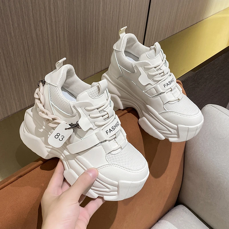 

COZOK Green Breathable Daddy Shoes Women's 2022 Early Autumn New Ultra-light Thick-soled High-end Dirt-resistant Platform Shoes
