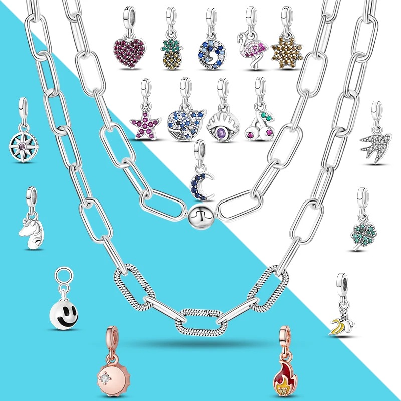 Mini S925 Silver Necklace Pendant Charm For Original Pulsera Pandora Women's Fashion Chain Necklace Fine Jewelry Accessories
Mini S925 Silver Necklace Pendant Charm For Original Pulsera Pandora Women's Fashion Chain Necklace Fine Jewelry Accessories