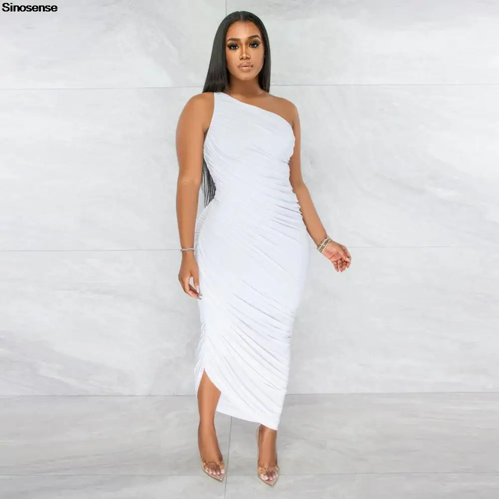 Women's Elegant Cocktail Party Dresses Sexy One Shoulder Sleeveless Ruched Bodycon Long Maxi Club Dress Stretchy Slim Streetwear
Women's Elegant Cocktail Party Dresses Sexy One Shoulder Sleeveless Ruched Bodycon Long Maxi Club Dress Stretchy Slim Streetwear
