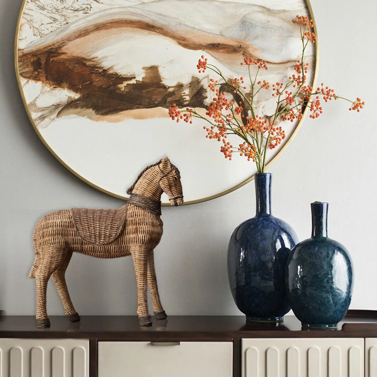 Retro Imitation Rattan Horse Statue Table Sculpture Crafts Handmade Ornaments
Retro Imitation Rattan Horse Statue Table Sculpture Crafts Handmade Ornaments
