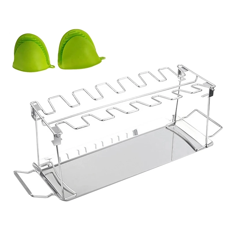 Stainless Steel Chicken Leg Wing BBQ Grill Rack With Silicone Oven Mitts,Hang Up To 14 Chicken Legs Or Wings
Stainless Steel Chicken Leg Wing BBQ Grill Rack With Silicone Oven Mitts,Hang Up To 14 Chicken Legs Or Wings