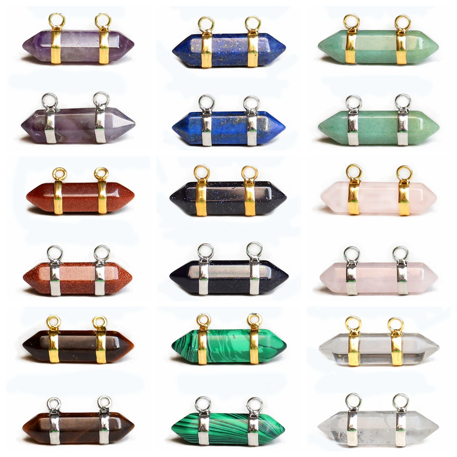 Bullet Shape Healing Pointed Chakra Pendants for making jewelry necklace Hexagonal Quartz Crystal Stone Charm Choker Women Men
Bullet Shape Healing Pointed Chakra Pendants for making jewelry necklace Hexagonal Quartz Crystal Stone Charm Choker Women Men