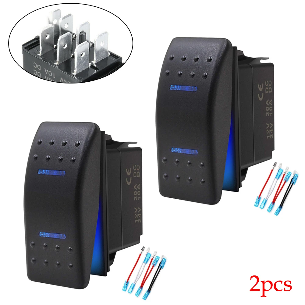 2pcs ON-OFF-ON 3 Position DPDT Boat Rocker Switch 12V 20A W/Jumper Wires Blue LED 7 Pin Blue LED Rocker Switch Accessories
2pcs ON-OFF-ON 3 Position DPDT Boat Rocker Switch 12V 20A W/Jumper Wires Blue LED 7 Pin Blue LED Rocker Switch Accessories