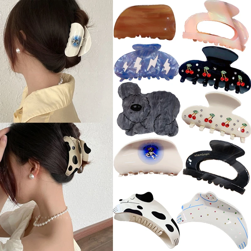 

Fashion Acetic Acid Hair Claws Clip Korean Geometric Large Hairpins Barrettes Grab For Women Hair Clip Pin Hair Accessories Gift