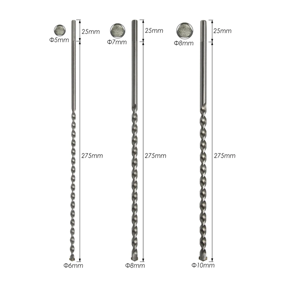 3pcs 300mm Long Masonry Concrete Impact Drill Bit Triangle Shank 6 8 10mm Drill For Masonry Light Concrete Limestone
3pcs 300mm Long Masonry Concrete Impact Drill Bit Triangle Shank 6 8 10mm Drill For Masonry Light Concrete Limestone