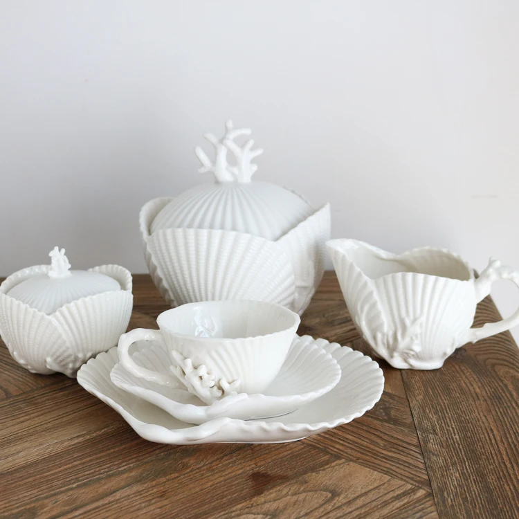 European high-end 8INCH shell relief series coffee cup, saucer, milk pot/shell dinner plate storage box
European high-end 8INCH shell relief series coffee cup, saucer, milk pot/shell dinner plate storage box