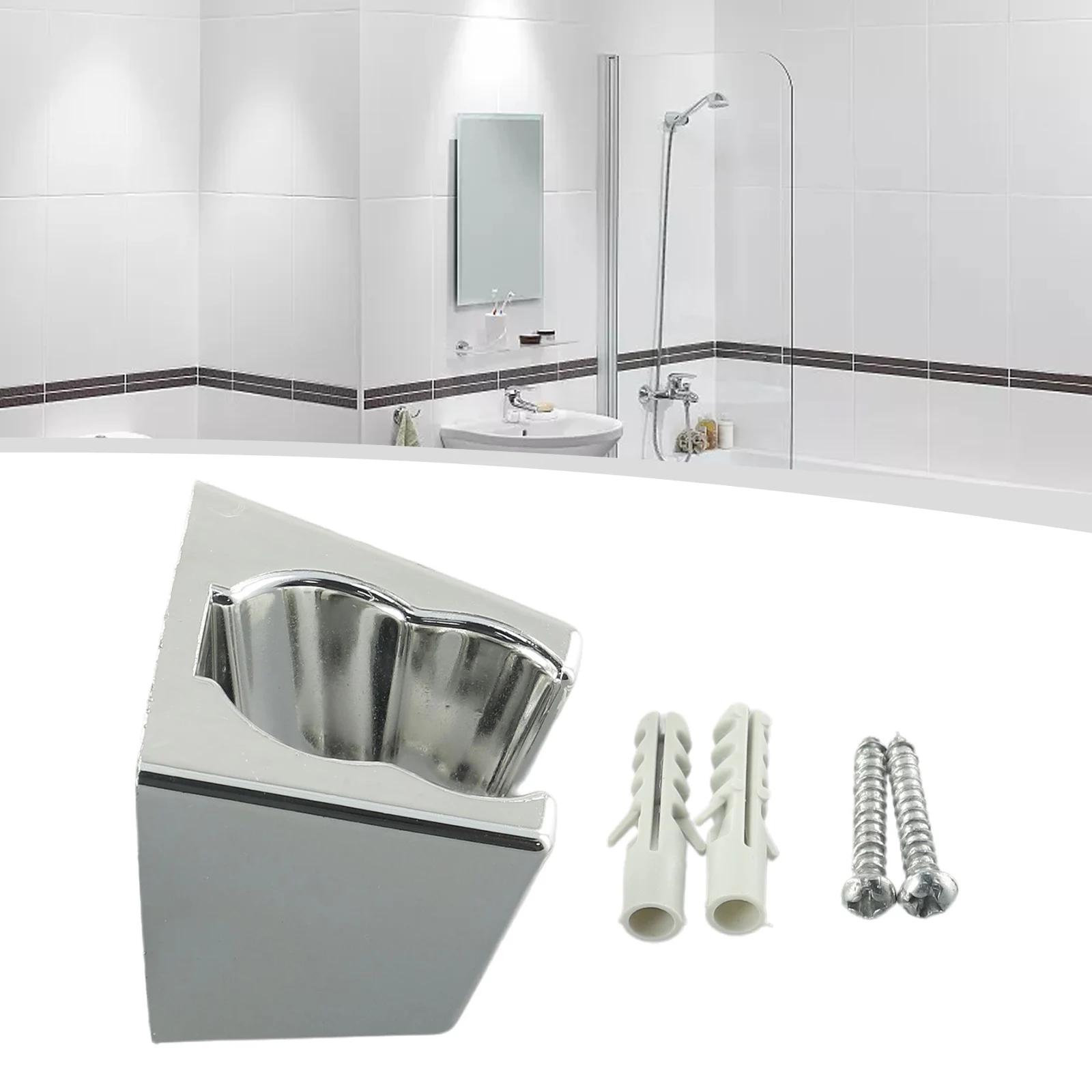 Chrome Shower Head Holder Durable Handset High Quality Holder Head Lightweight Replacement Robust Shower Seat Silver
Chrome Shower Head Holder Durable Handset High Quality Holder Head Lightweight Replacement Robust Shower Seat Silver