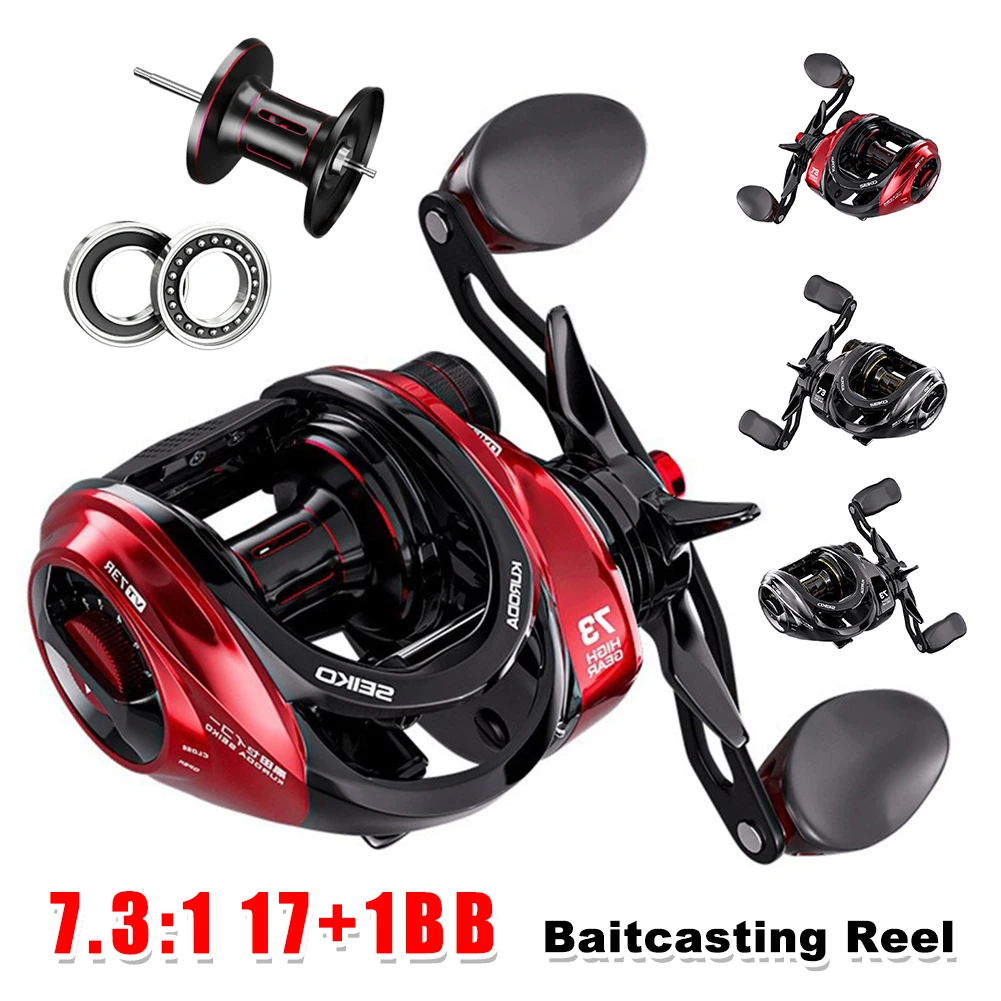 Ultralight Baitcasting Fishing Reels 17+1BB Fishing Reel 10KG Max Drag 7.3:1 Ratio Metal Spool Saltwater Freshwater Fishing Reel
Ultralight Baitcasting Fishing Reels 17+1BB Fishing Reel 10KG Max Drag 7.3:1 Ratio Metal Spool Saltwater Freshwater Fishing Reel