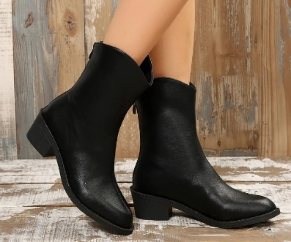 Women's Shoes on Sale 2023 High Quality Zipper Women's Boots Autumn Pointed Toe Solid Mid-Calf Chunky Heels Fashion Shoes Women
Women's Shoes on Sale 2023 High Quality Zipper Women's Boots Autumn Pointed Toe Solid Mid-Calf Chunky Heels Fashion Shoes Women