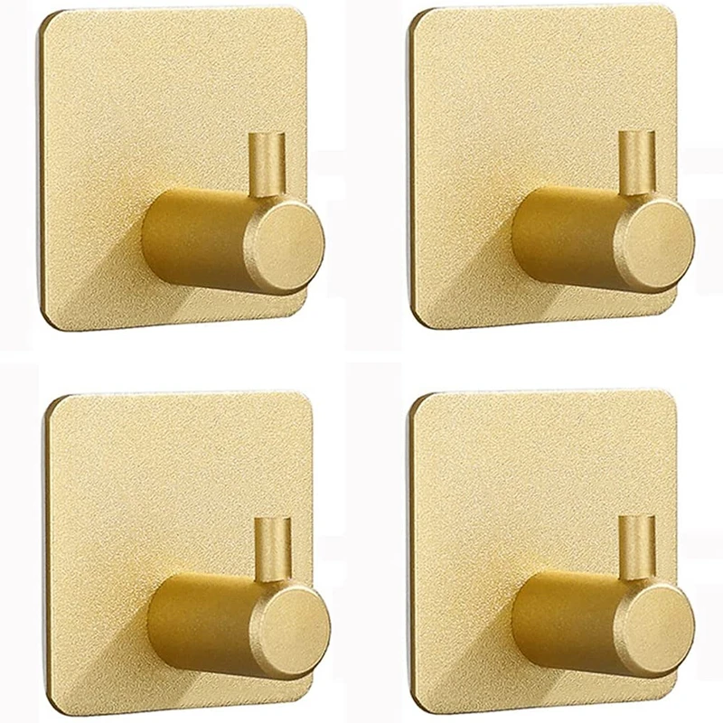 4 Pack Gold Adhesive Towel Hooks Heavy Duty Rustproof Robe Hook Wall Mount Door Coat Hook for Kitchen Bedroom Bathroom Aluminum
4 Pack Gold Adhesive Towel Hooks Heavy Duty Rustproof Robe Hook Wall Mount Door Coat Hook for Kitchen Bedroom Bathroom Aluminum