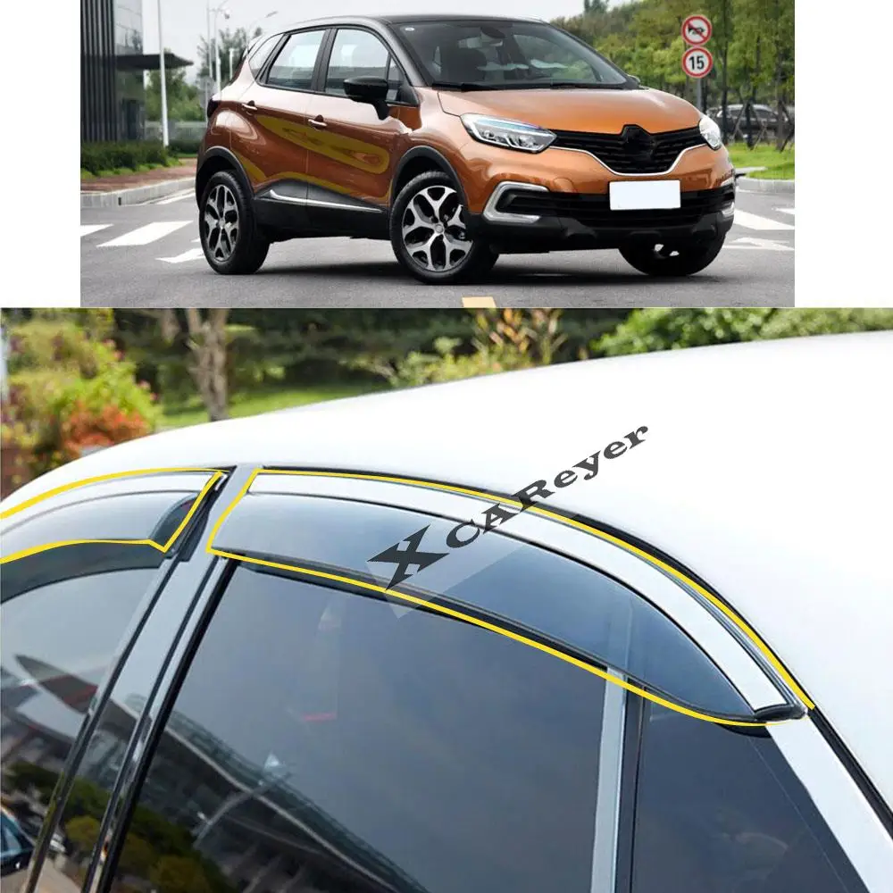 For RENAULT Captur 2015 2016 2017 2018 2019 Car Body Styling Sticker Plastic Window Glass Wind Visor Rain/Sun Guard Vent Parts 
For RENAULT Captur 2015 2016 2017 2018 2019 Car Body Styling Sticker Plastic Window Glass Wind Visor Rain/Sun Guard Vent Parts