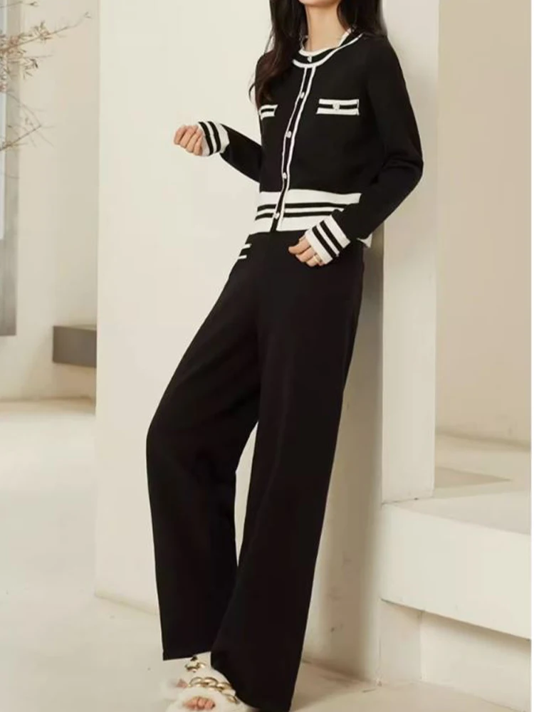 Casual Set Round Neck Knit+High Waist Wide Leg Pants Two Piece Set 2023 New Fashion Women'S Clothing
Casual Set Round Neck Knit+High Waist Wide Leg Pants Two Piece Set 2023 New Fashion Women'S Clothing