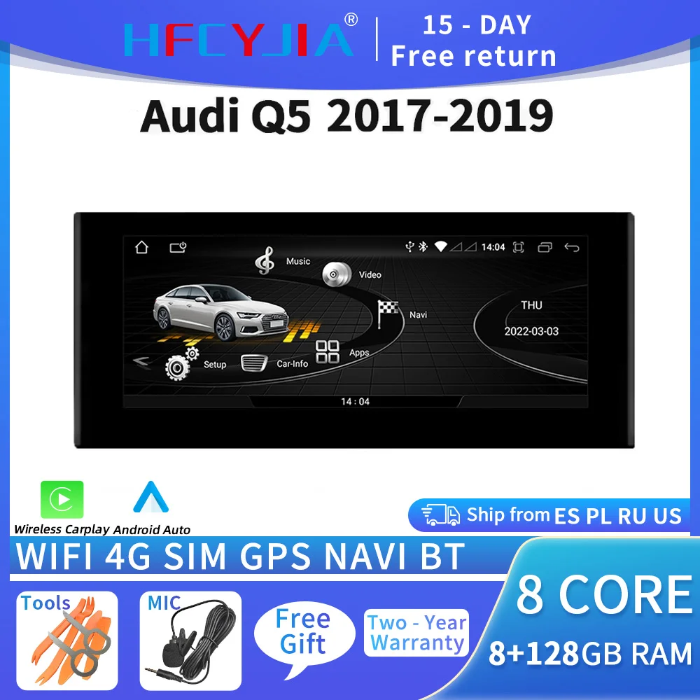 12,3 дюймовый Android 11 автомобильный мультимедийный плеер для Audi Q5 2017-2019 Carplay Авто WIFI 4G SIM BT стерео GPS навигация Сенсорный раздельный экран
12,3 дюймовый Android 11 автомобильный мультимедийный плеер для Audi Q5 2017-2019 Carplay Авто WIFI 4G SIM BT стерео GPS навигация Сенсорный раздельный экран